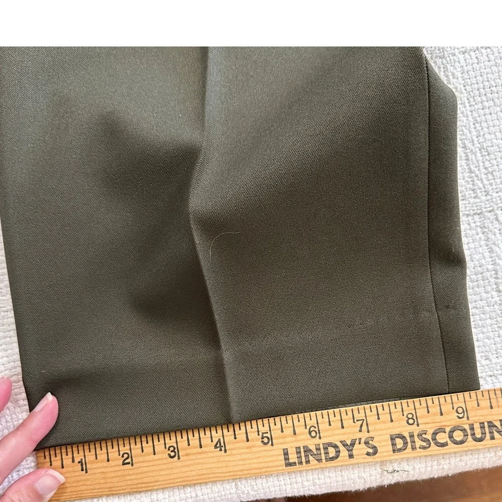 VTG Levi's Action Slacks 38x30 Olive Green Brown Made USA Dress Pants Grandpa